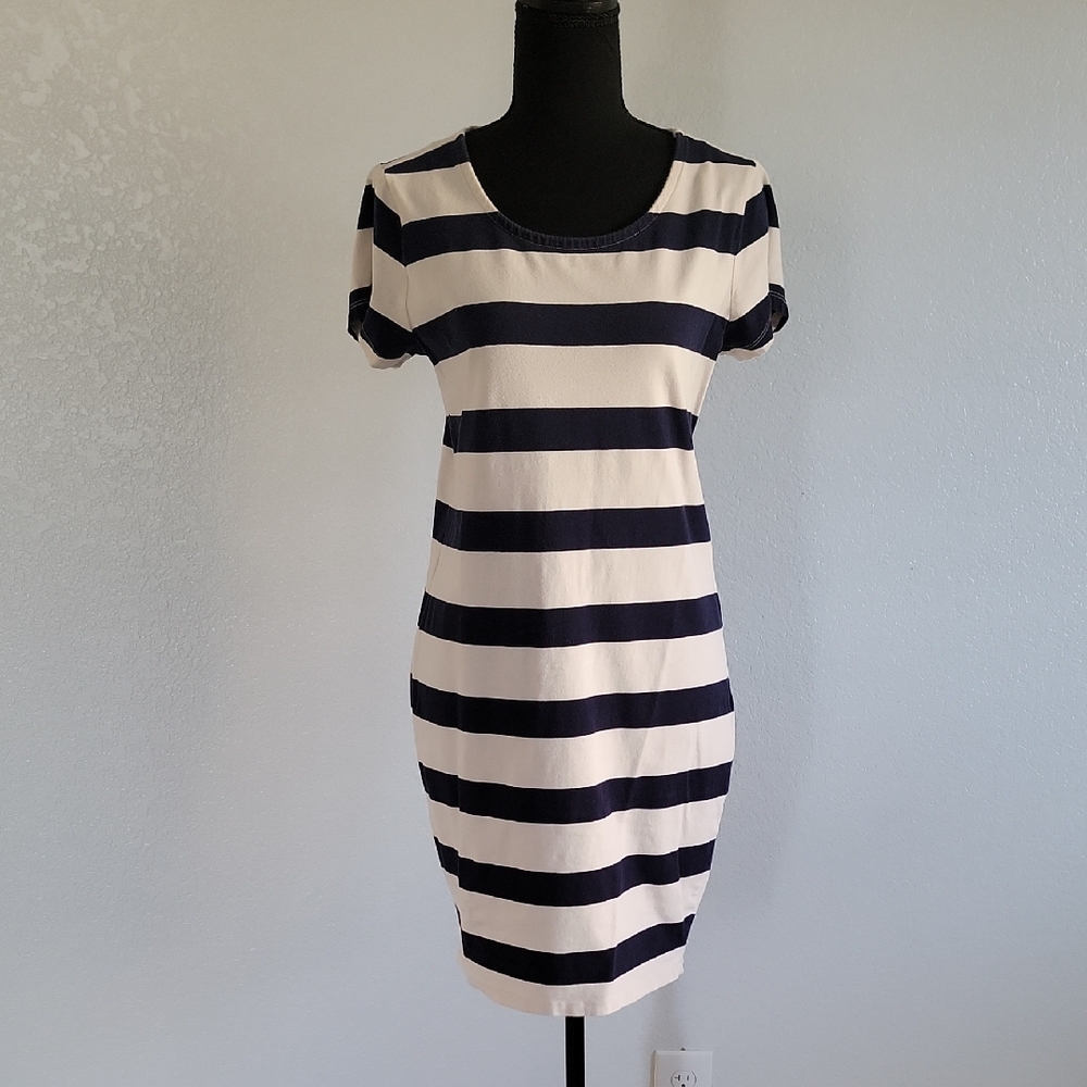 Forever 21 Navy and Cream Striped Mini Dress